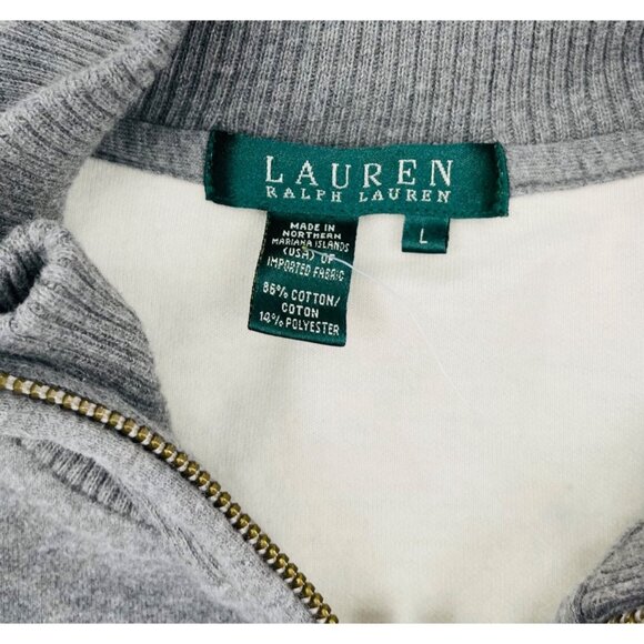 Ralph Lauren Gray Full-Zip Jacket Mens Size L Cotton/Polyester Blend - Picture 2 of 4